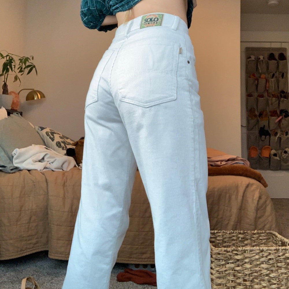 Tjrifted white corduroy pants